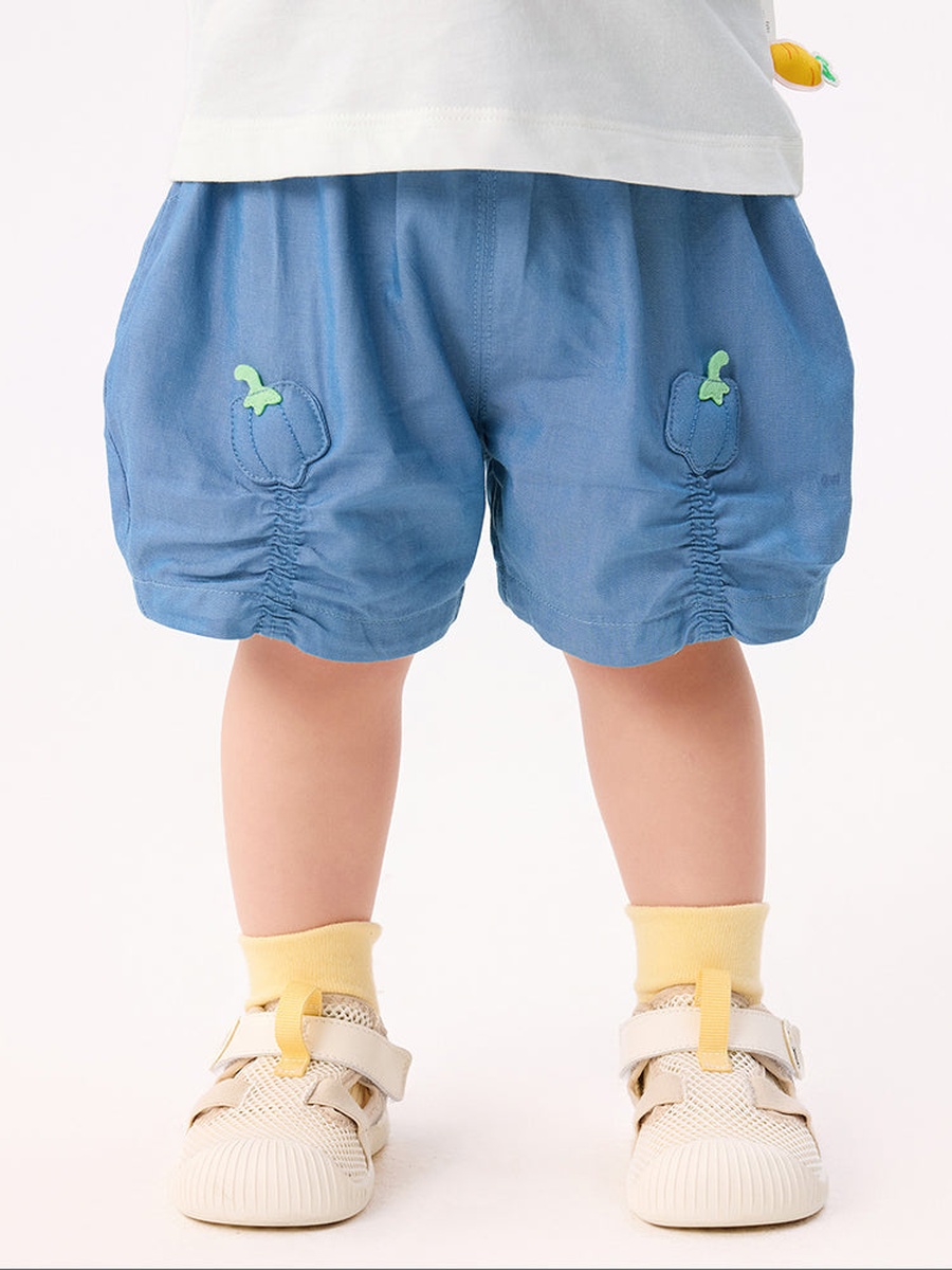 Shorts with Elastic Waist and Padded Detail
