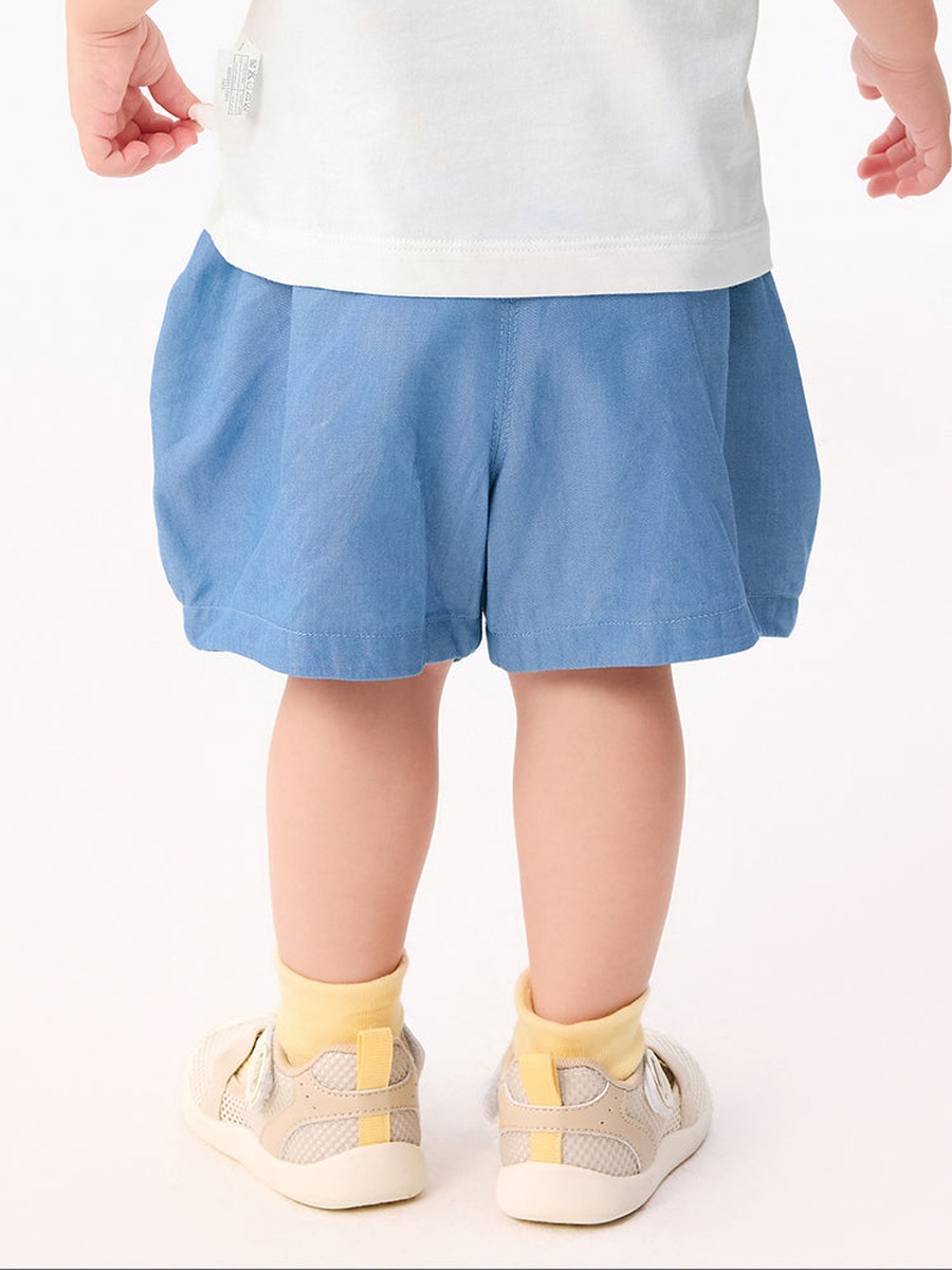 Shorts with Elastic Waist and Padded Detail