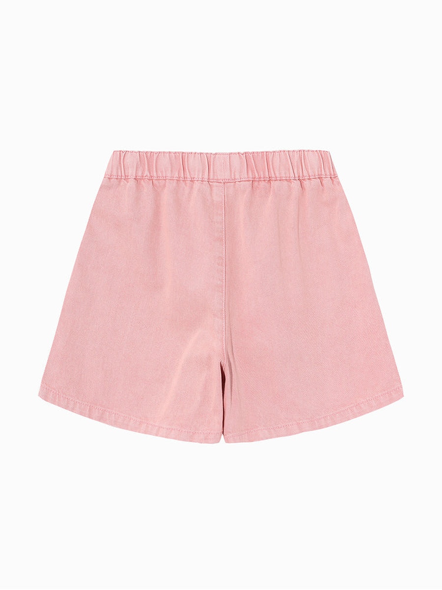 Pleated Denim Shorts