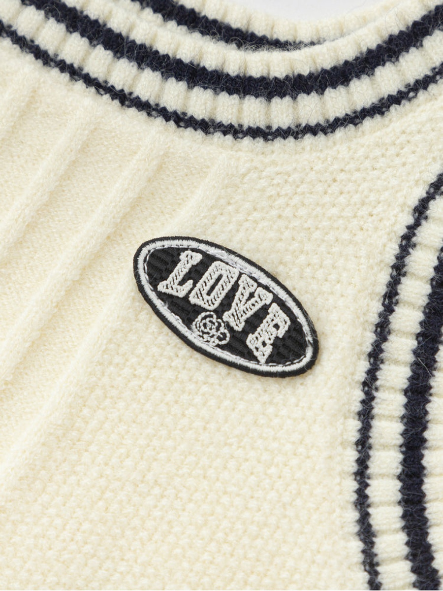 Layered Shirt with Knitted Vest