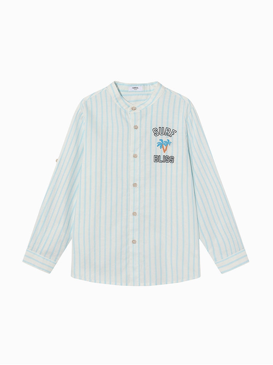 Striped Shirt with Embroidery