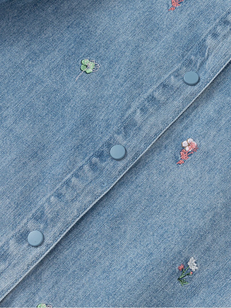 Denim Shirt with Embroidery