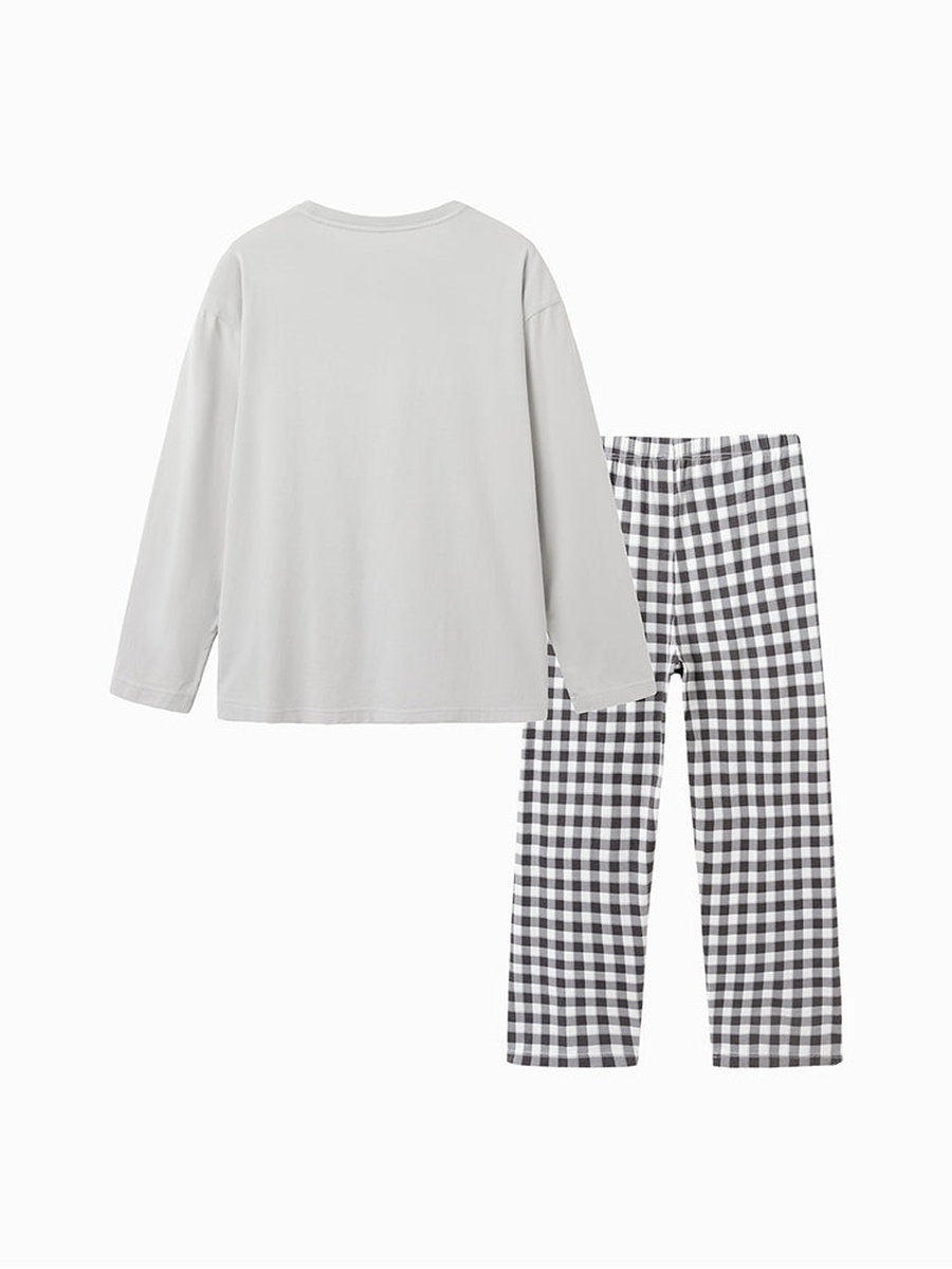 Printed Long Sleeve T-Shirt and Pyjama Lounge Set