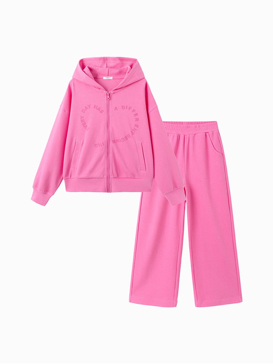 Embroidered Hoodie and Pants Set