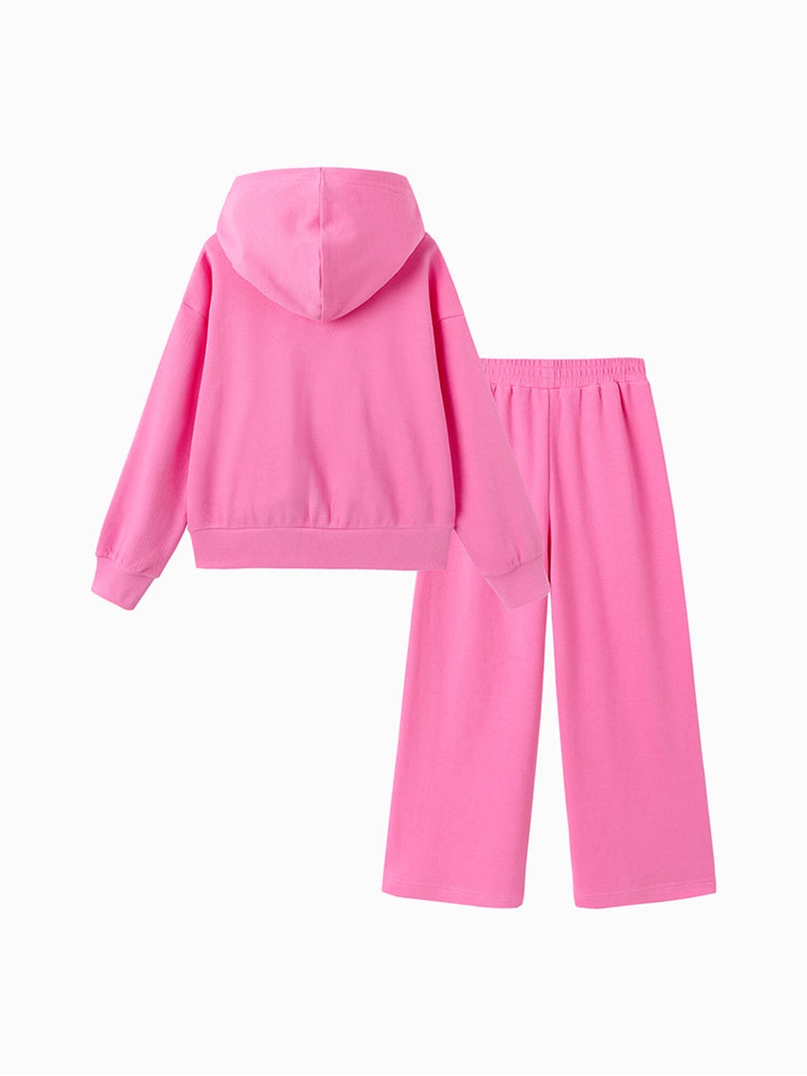 Embroidered Hoodie and Pants Set