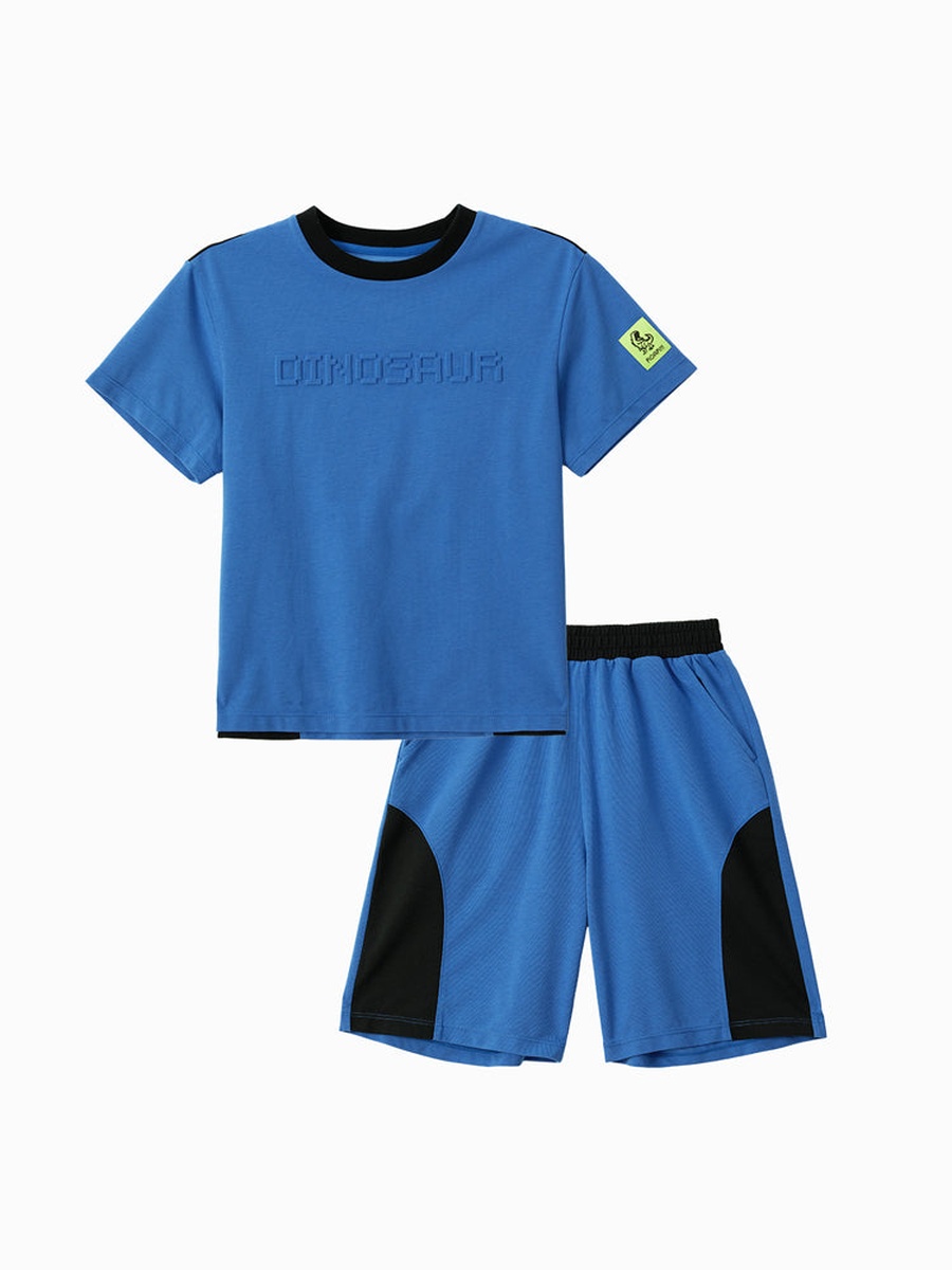 Color Block Short Sleeve T-Shirt and Shorts Set