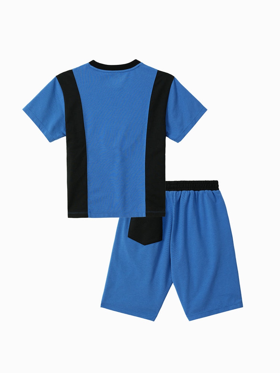 Color Block Short Sleeve T-Shirt and Shorts Set