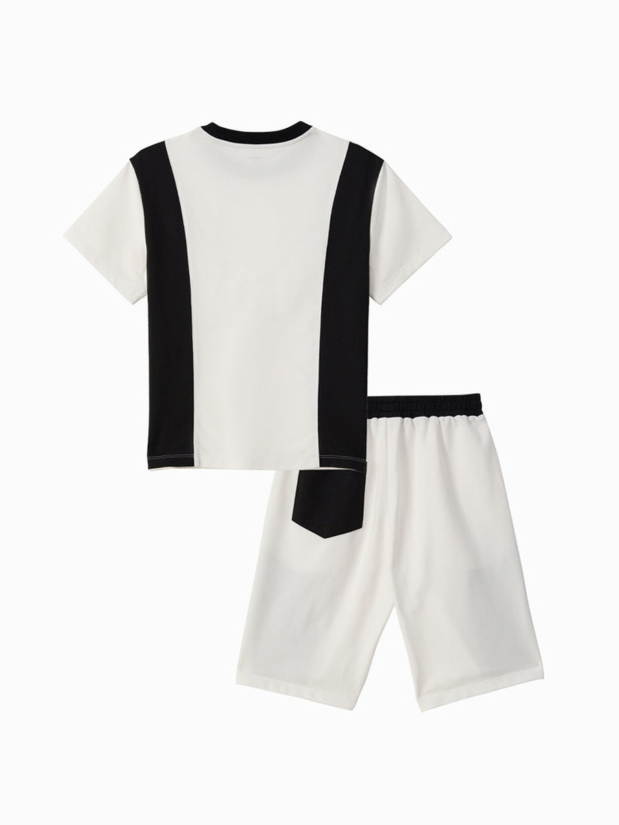 Color Block Short Sleeve T-Shirt and Shorts Set