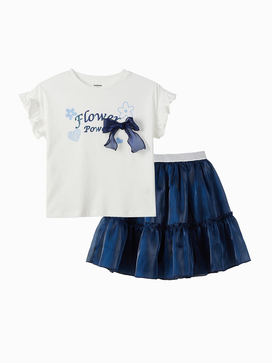 Printed Top and Skirt Set