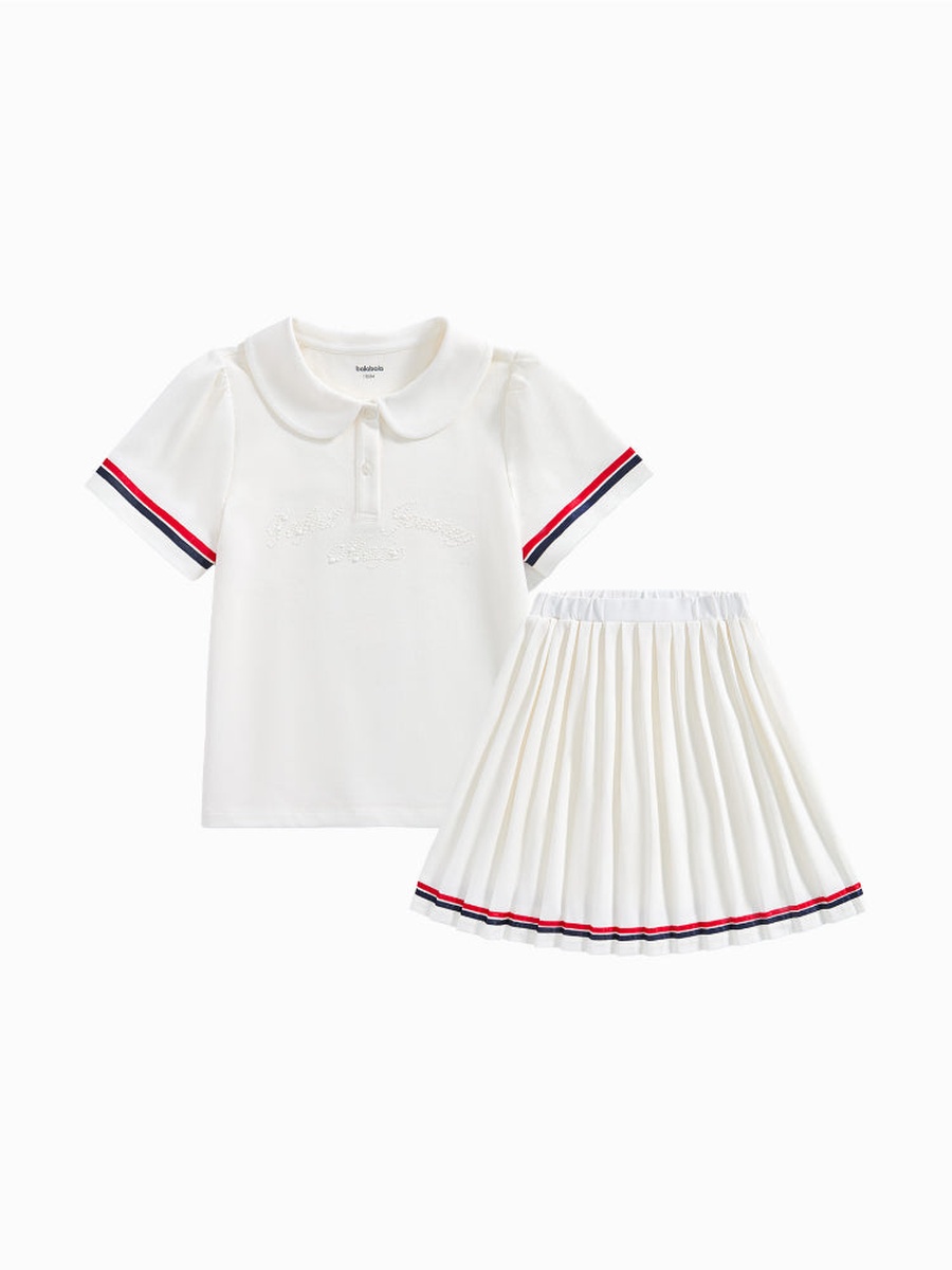 Polo T-Shirt and Pleated Skirt