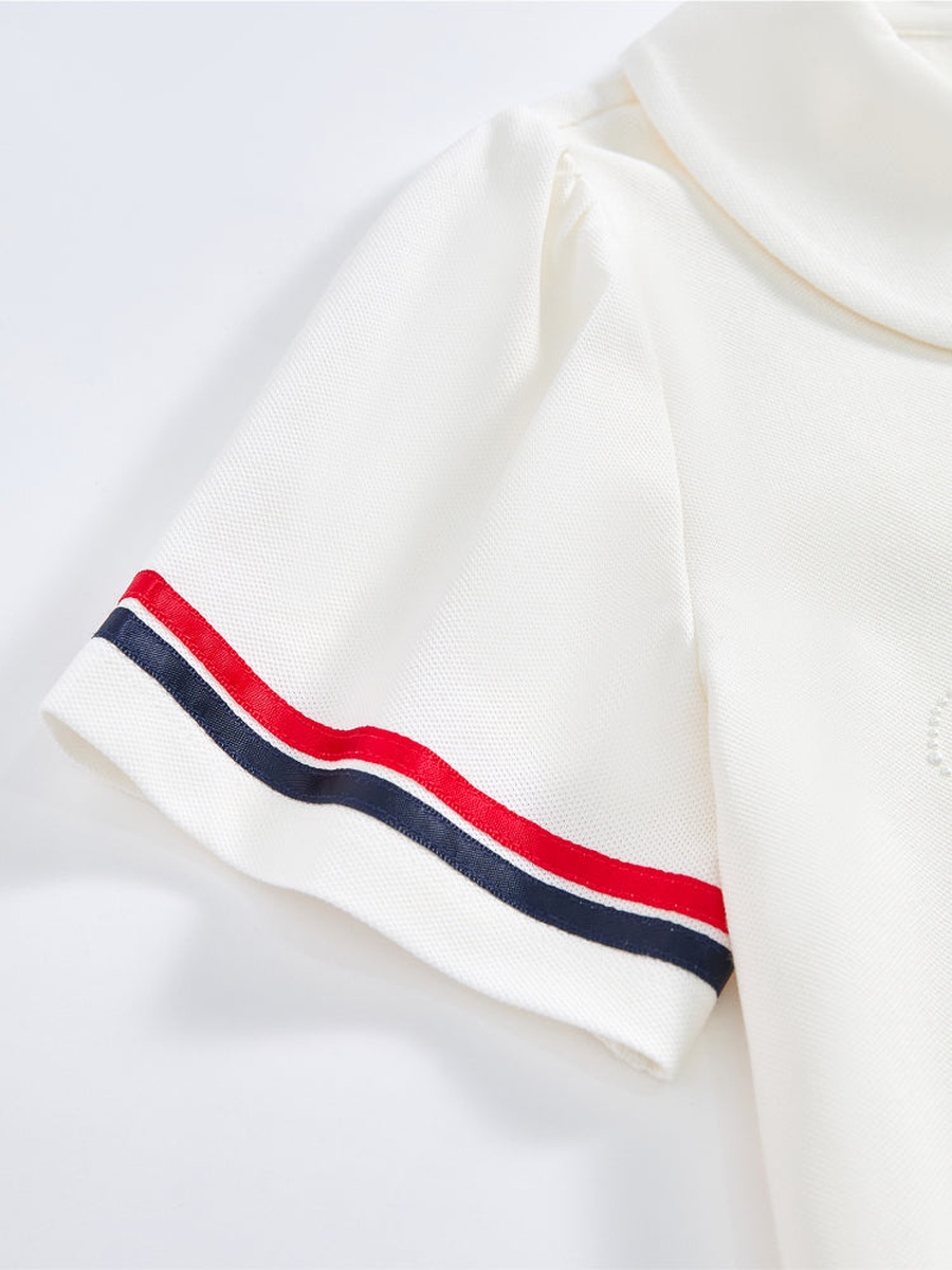 Polo T-Shirt and Pleated Skirt