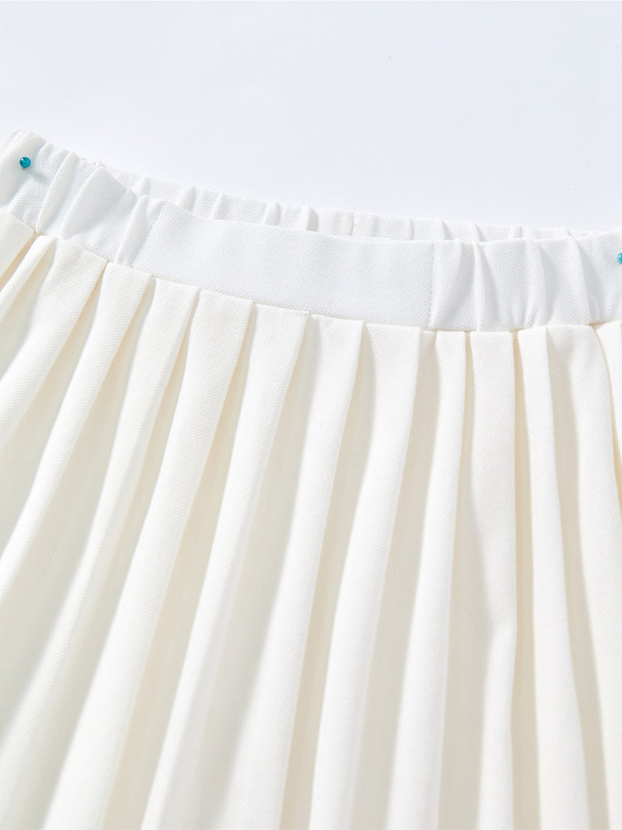 Polo T-Shirt and Pleated Skirt