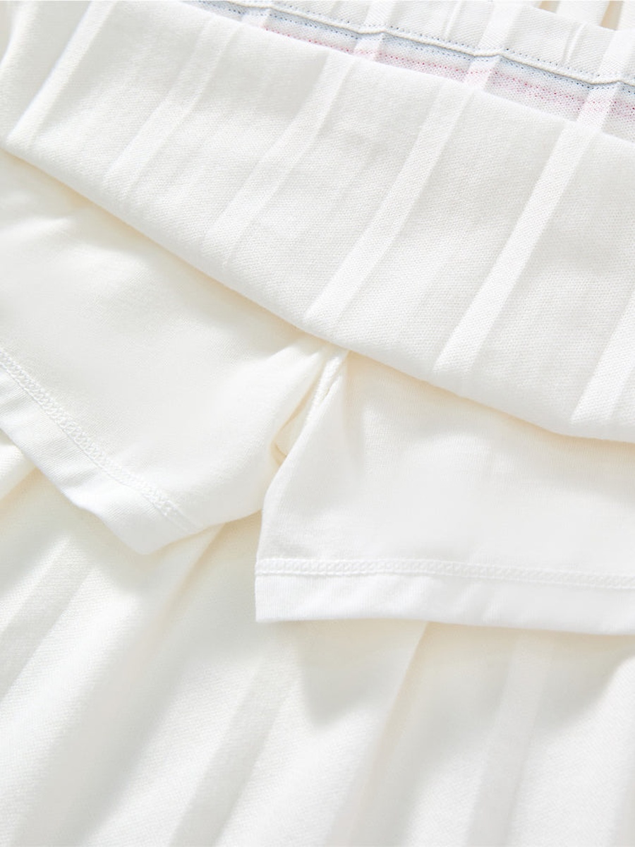 Polo T-Shirt and Pleated Skirt