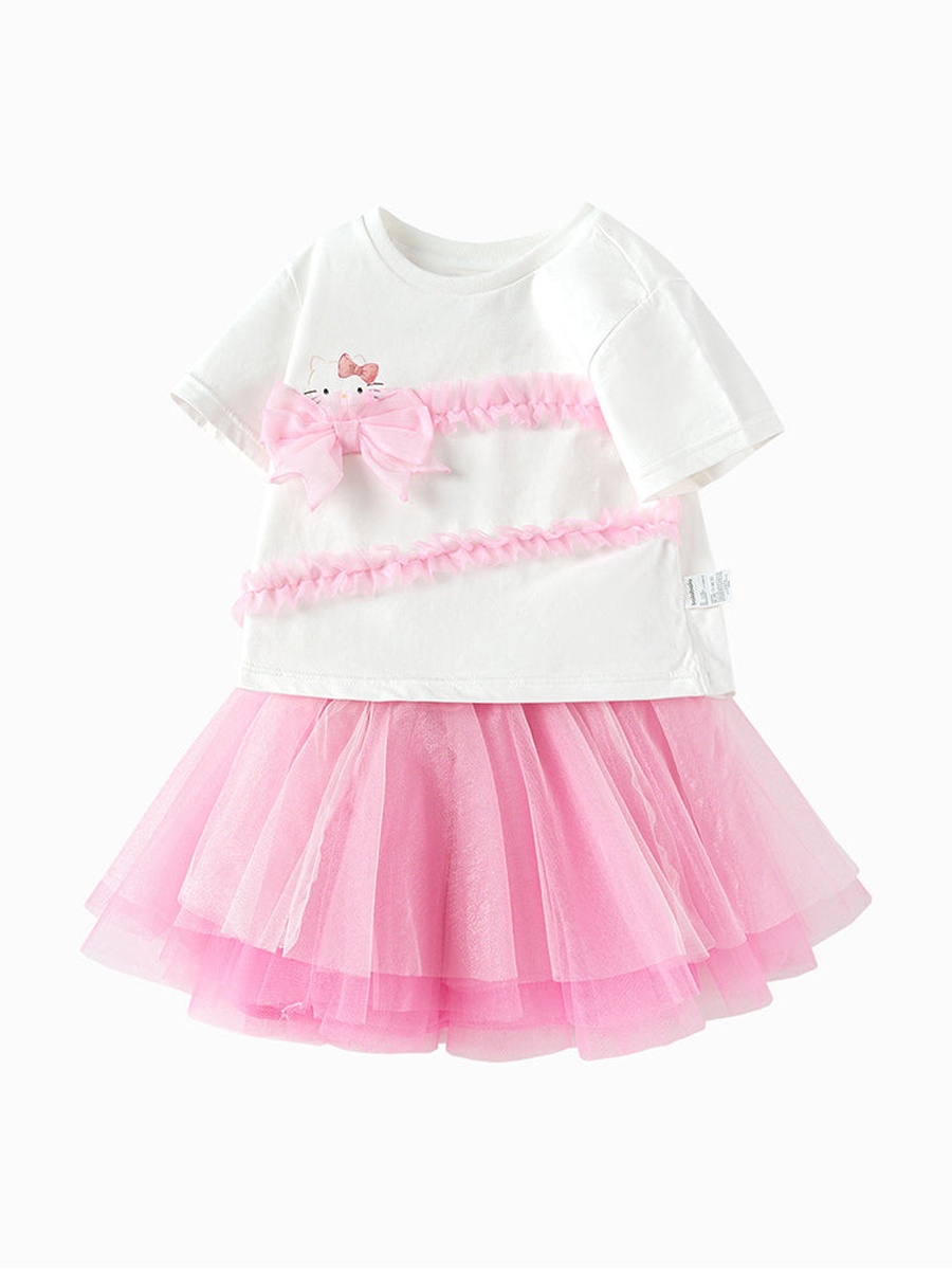 Bow Detail Top and Tulle Skirt Set