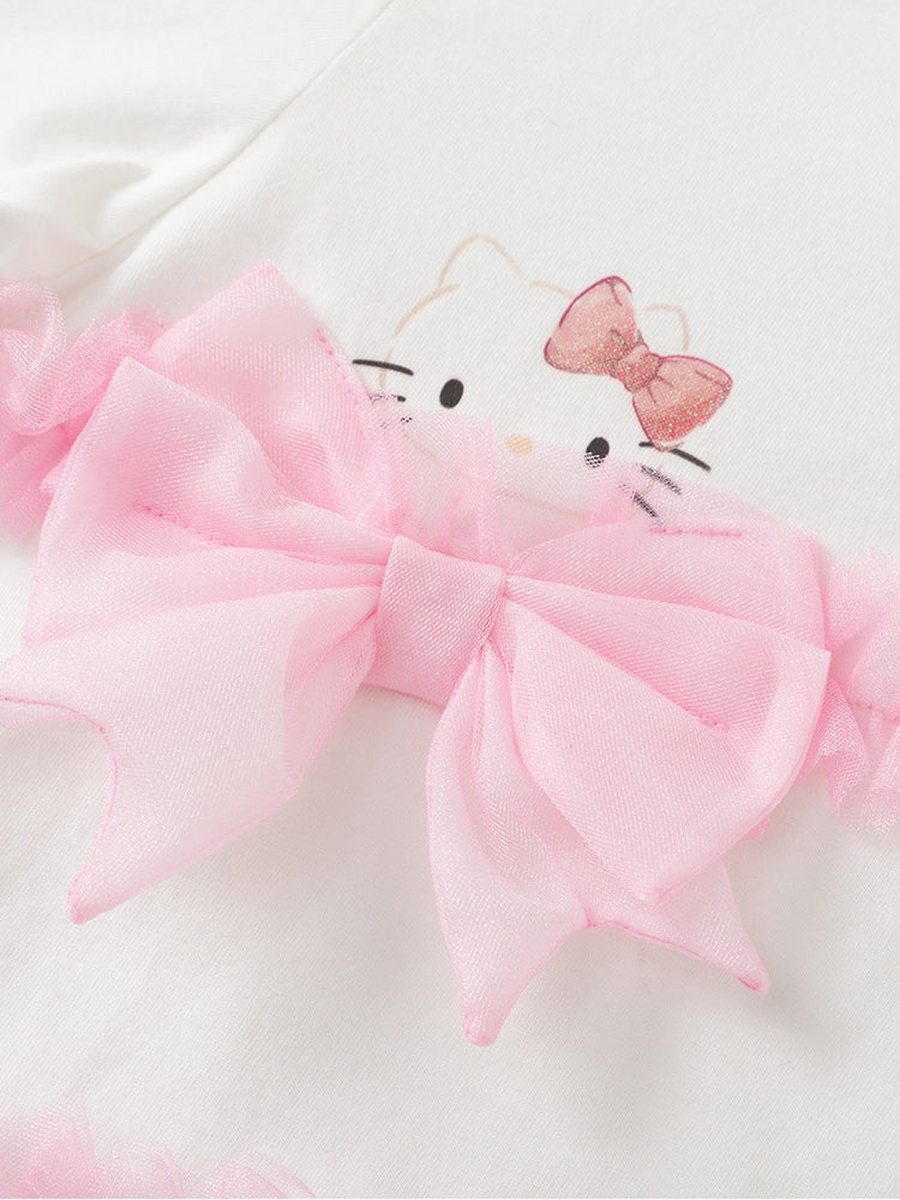 Bow Detail Top and Tulle Skirt Set