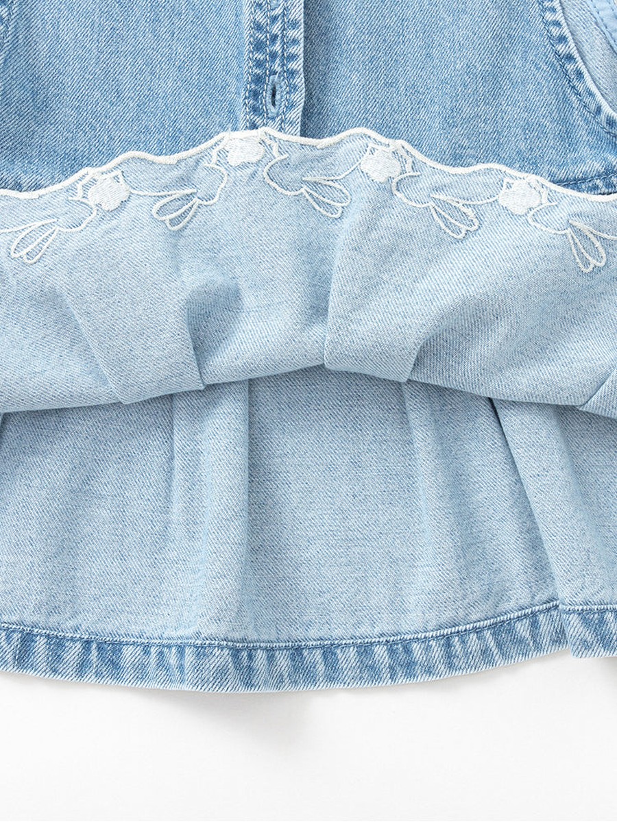 Solid Denim Top and Pants Set