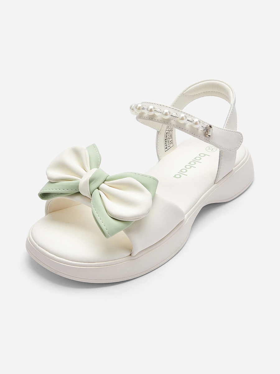 Sandals with Bow and Bead Detail