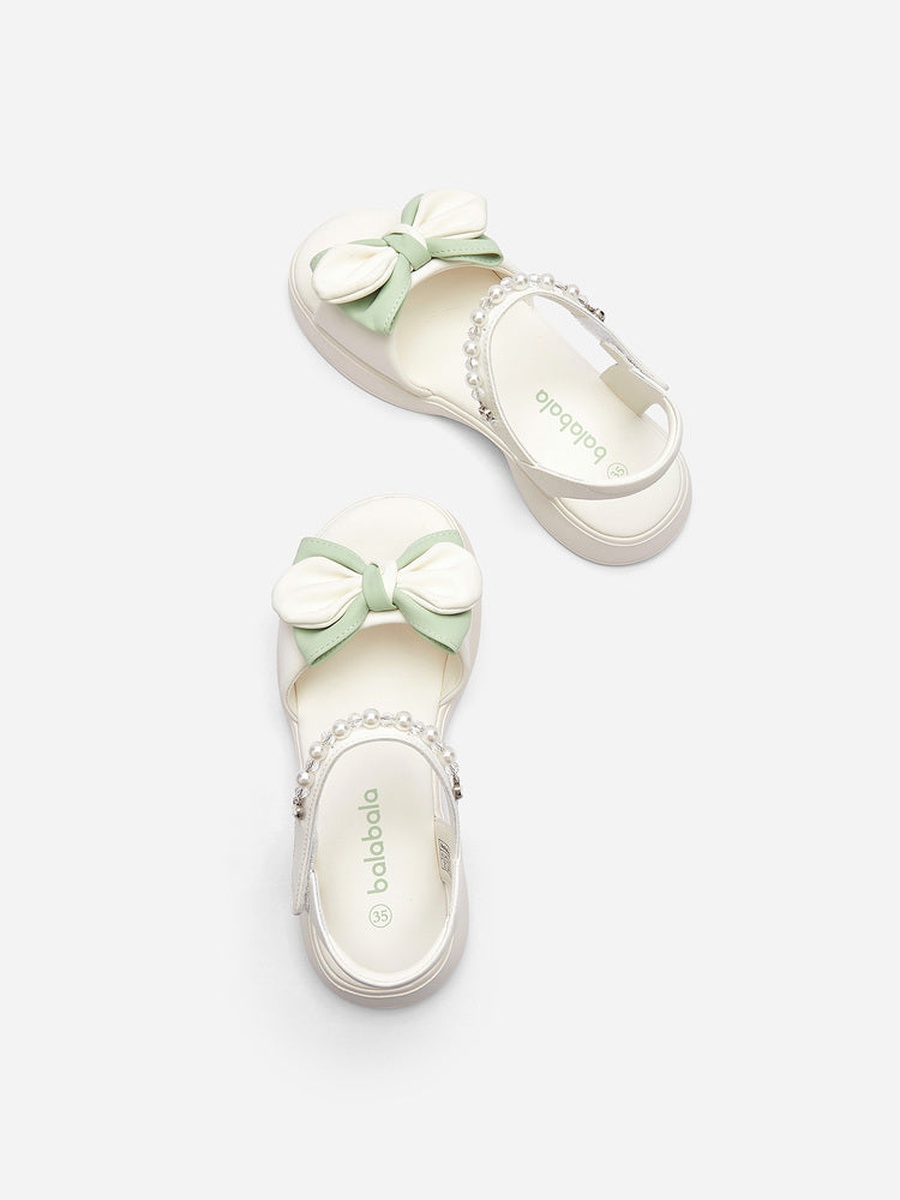 Sandals with Bow and Bead Detail
