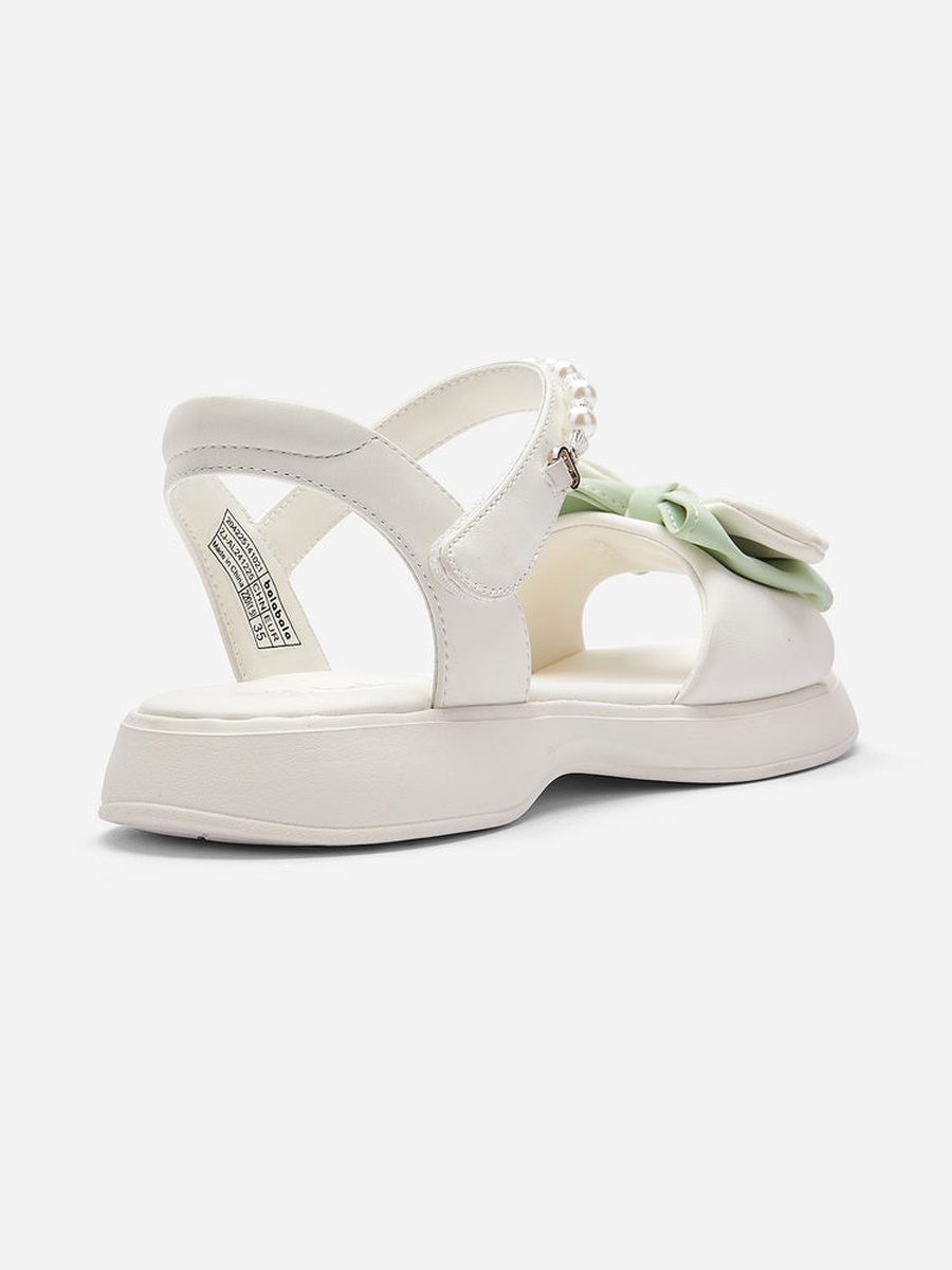 Sandals with Bow and Bead Detail