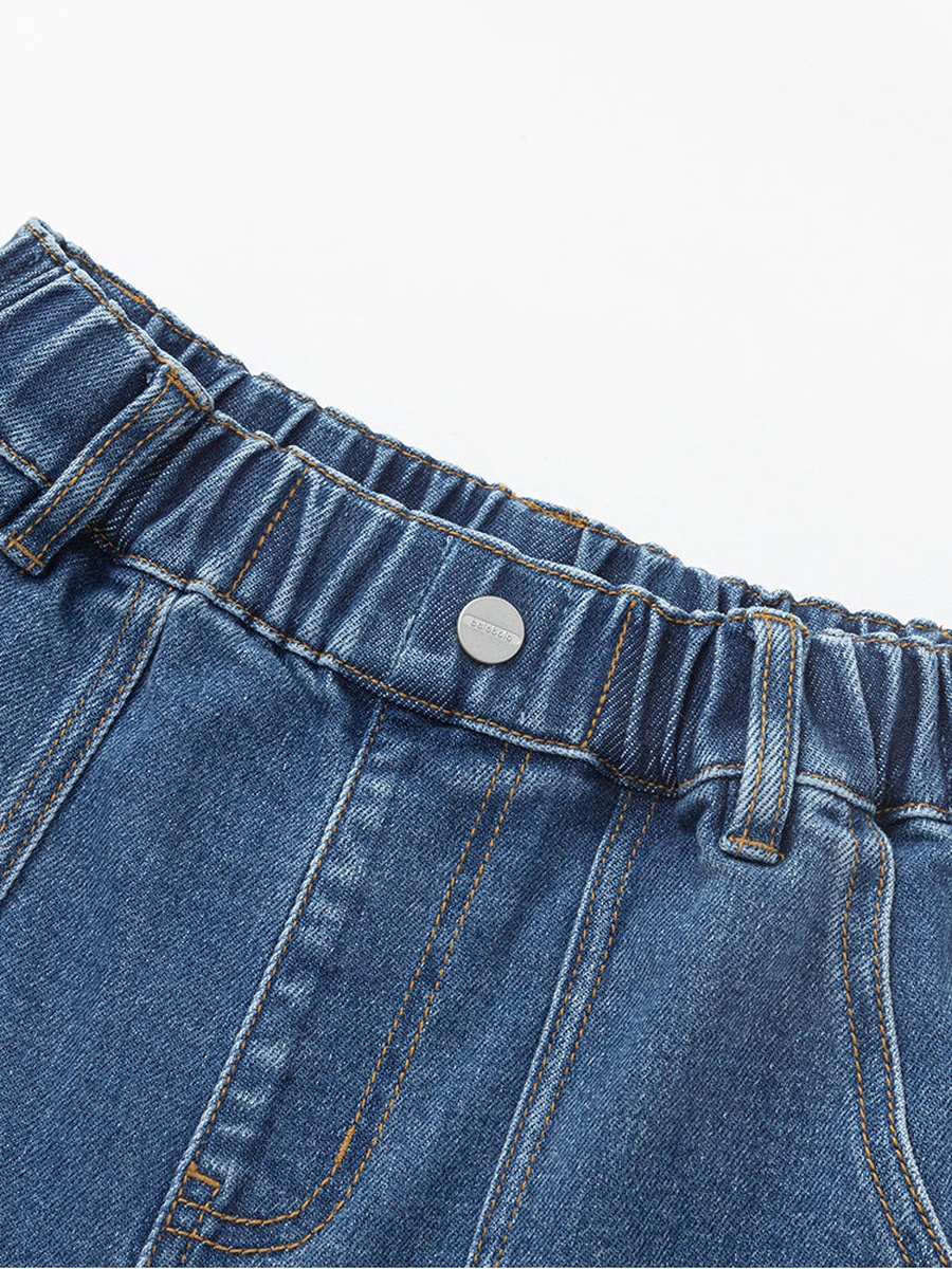 Solid Colored Denim Pants
