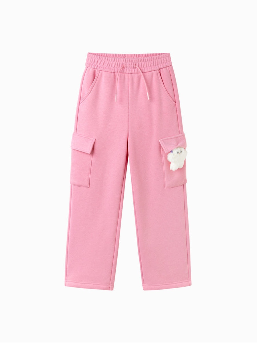 Sweatpants with Side Pockets and Plush Detail