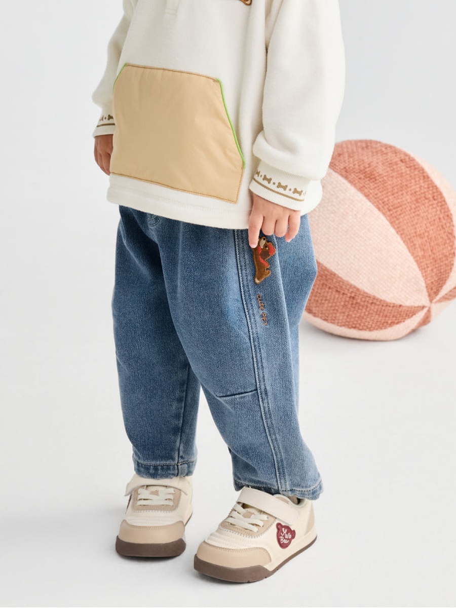 Denim Pants with Fun Side Embroidery