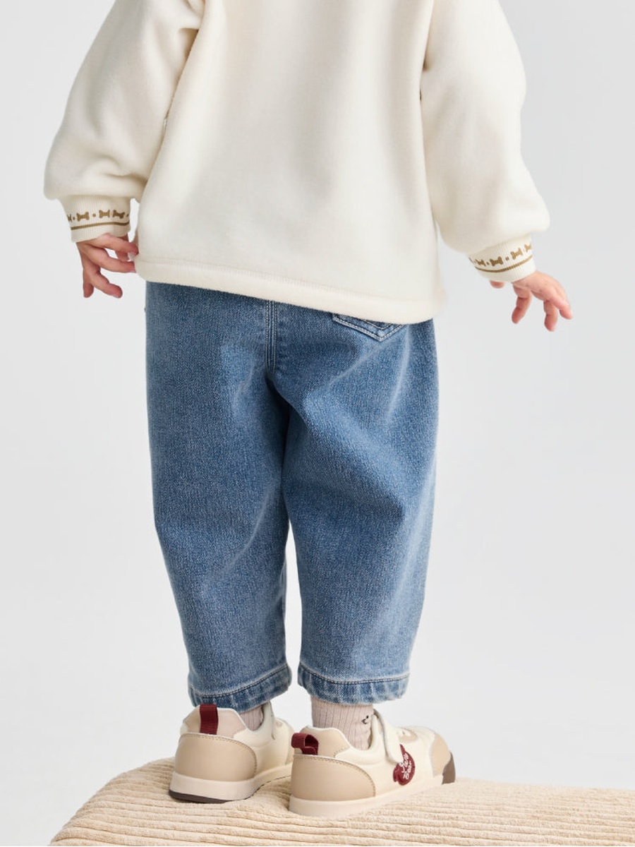 Denim Pants with Fun Side Embroidery