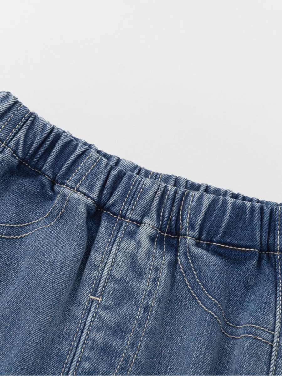 Denim Pants with Fun Side Embroidery