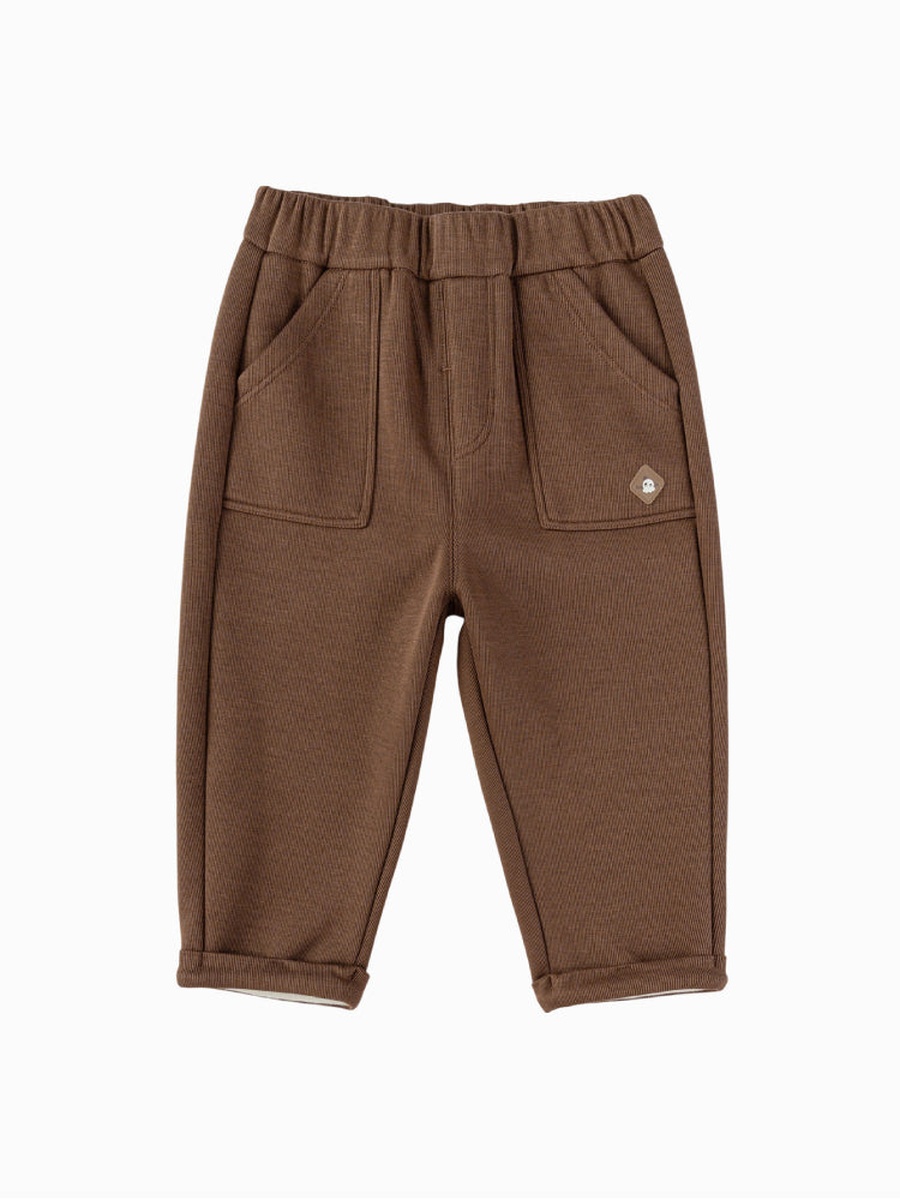 Ribbed Pants with Front Pockets