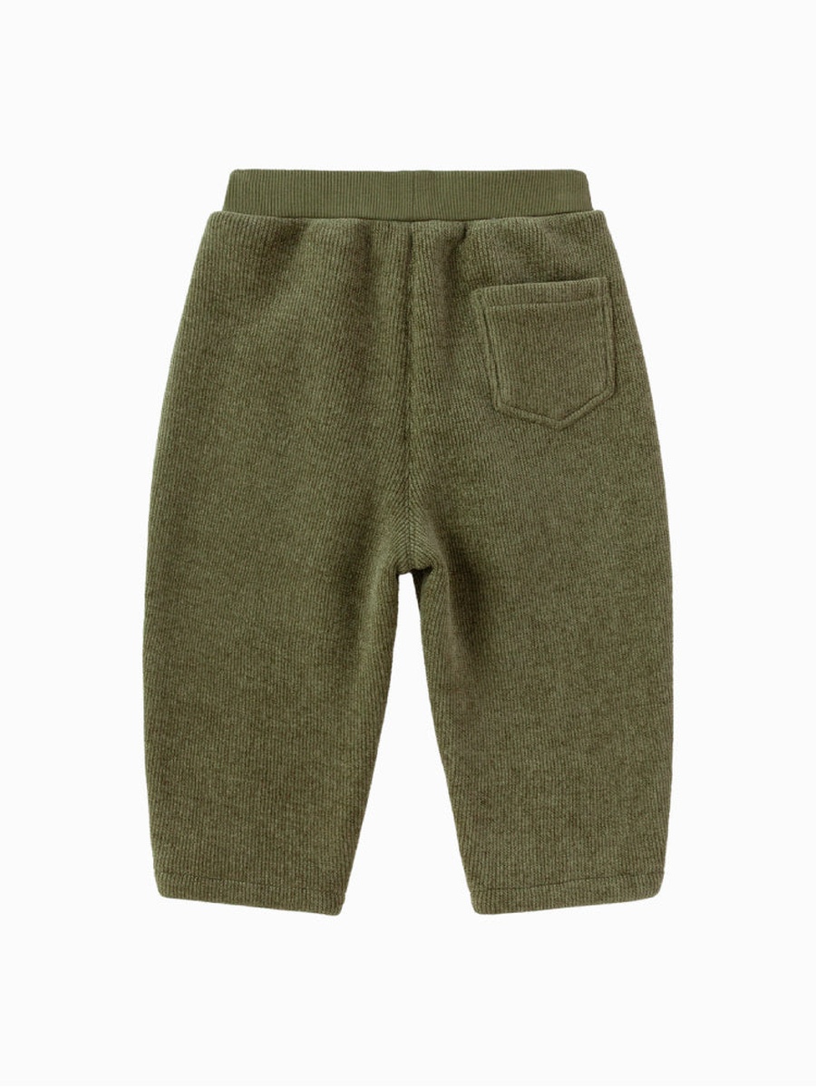 Ribbed Pants with Back Pocket and Patch