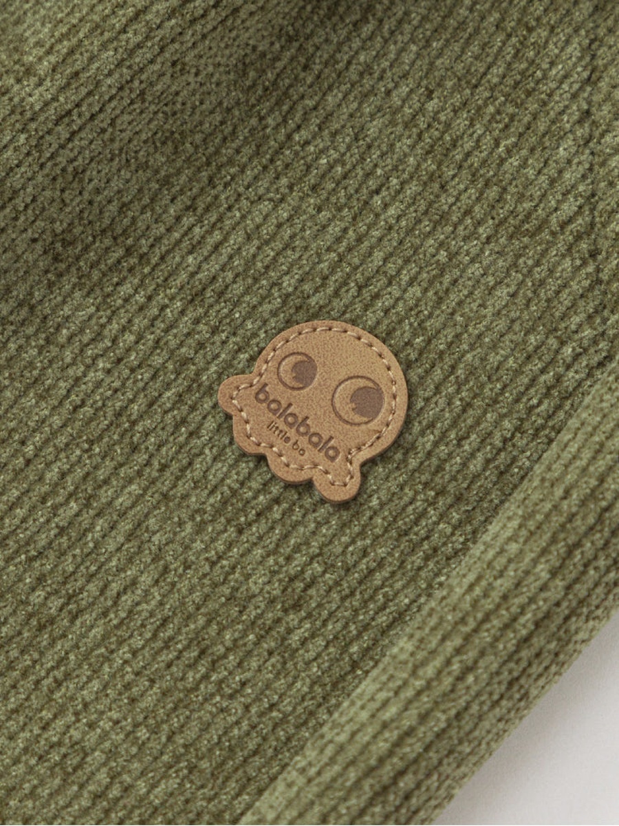 Ribbed Pants with Back Pocket and Patch
