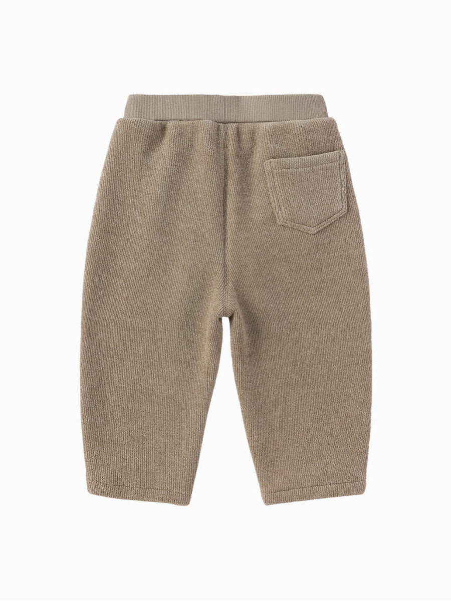 Ribbed Pants with Back Pocket and Patch