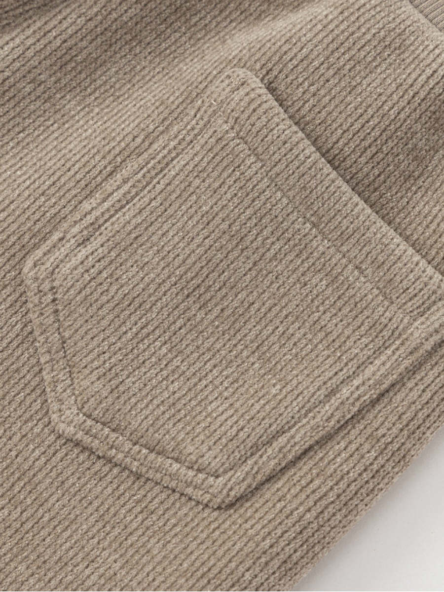 Ribbed Pants with Back Pocket and Patch