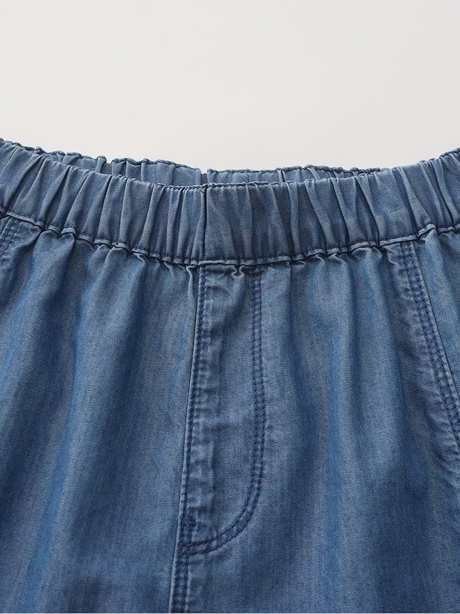 Solid Colored Denim Pants