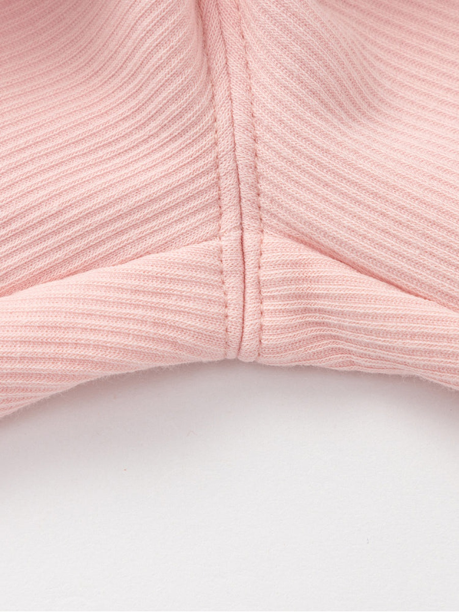 Ribbed Pants with Patch and Ruffled Hems