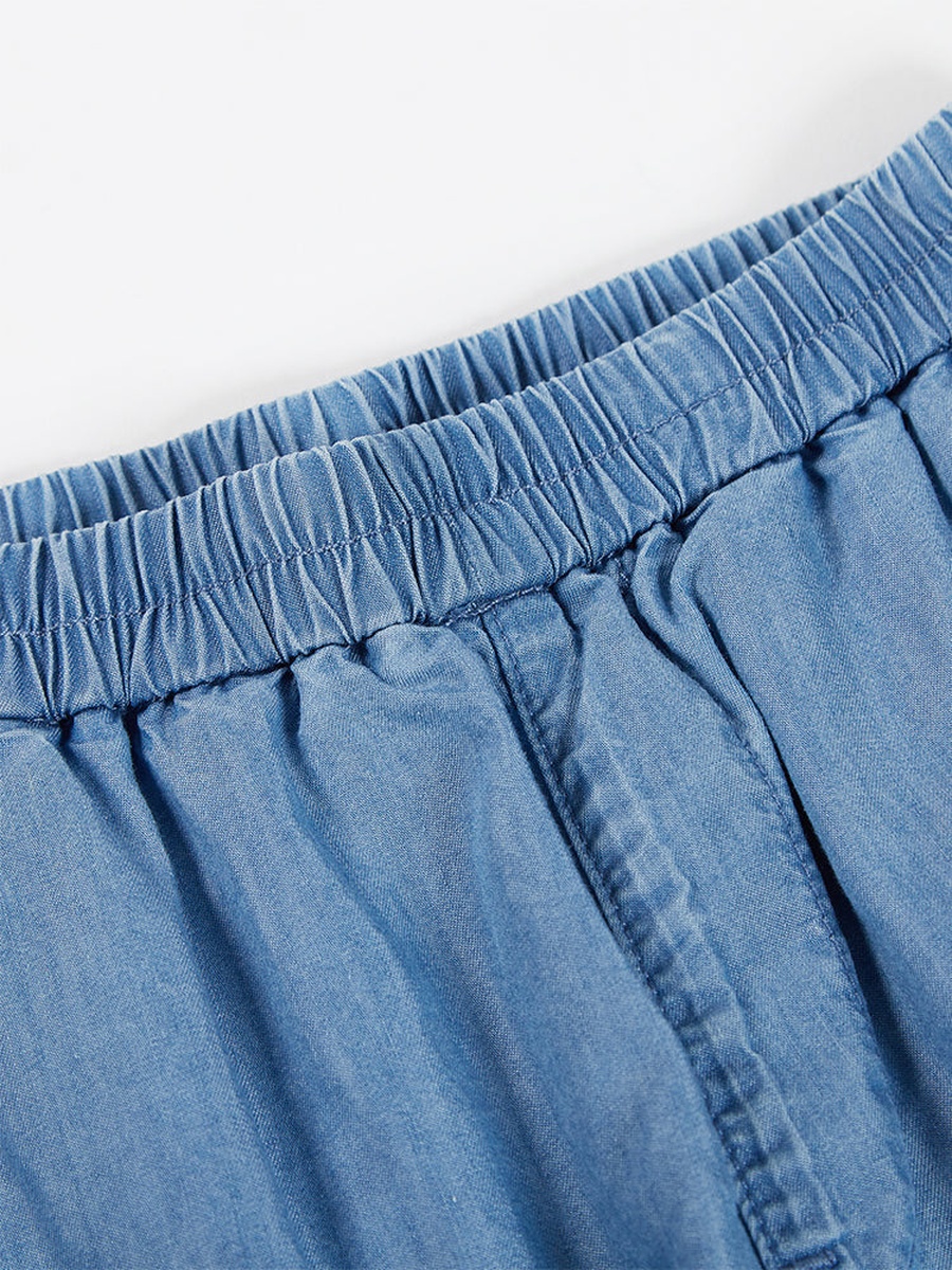 Solid Colored Denim Pants