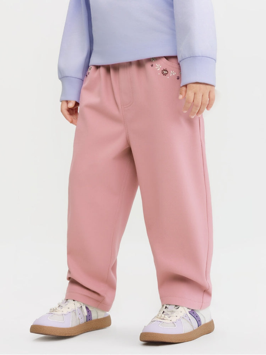 Pants with Floral Embroidery