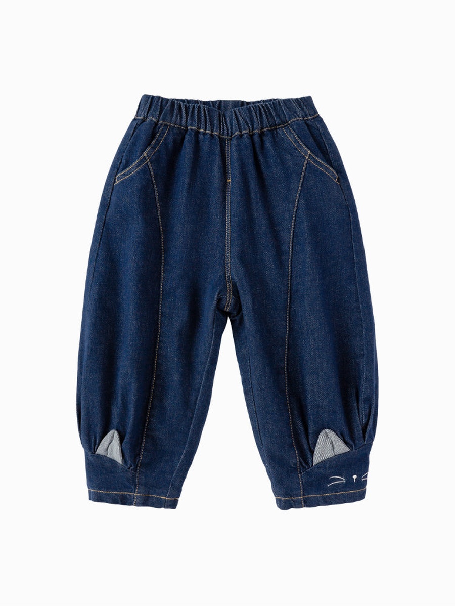 Denim Pants with Cat Ear Detail