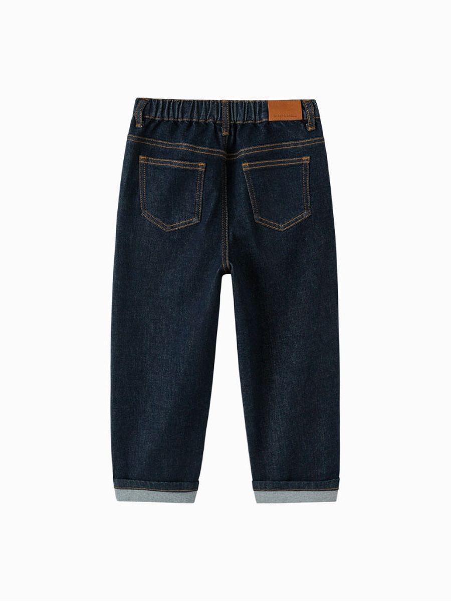 Denim Pants with Folded Hem