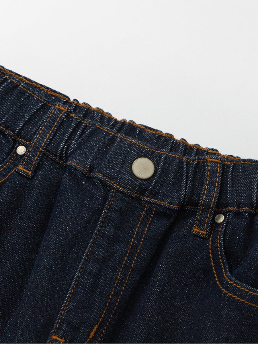 Denim Pants with Folded Hem