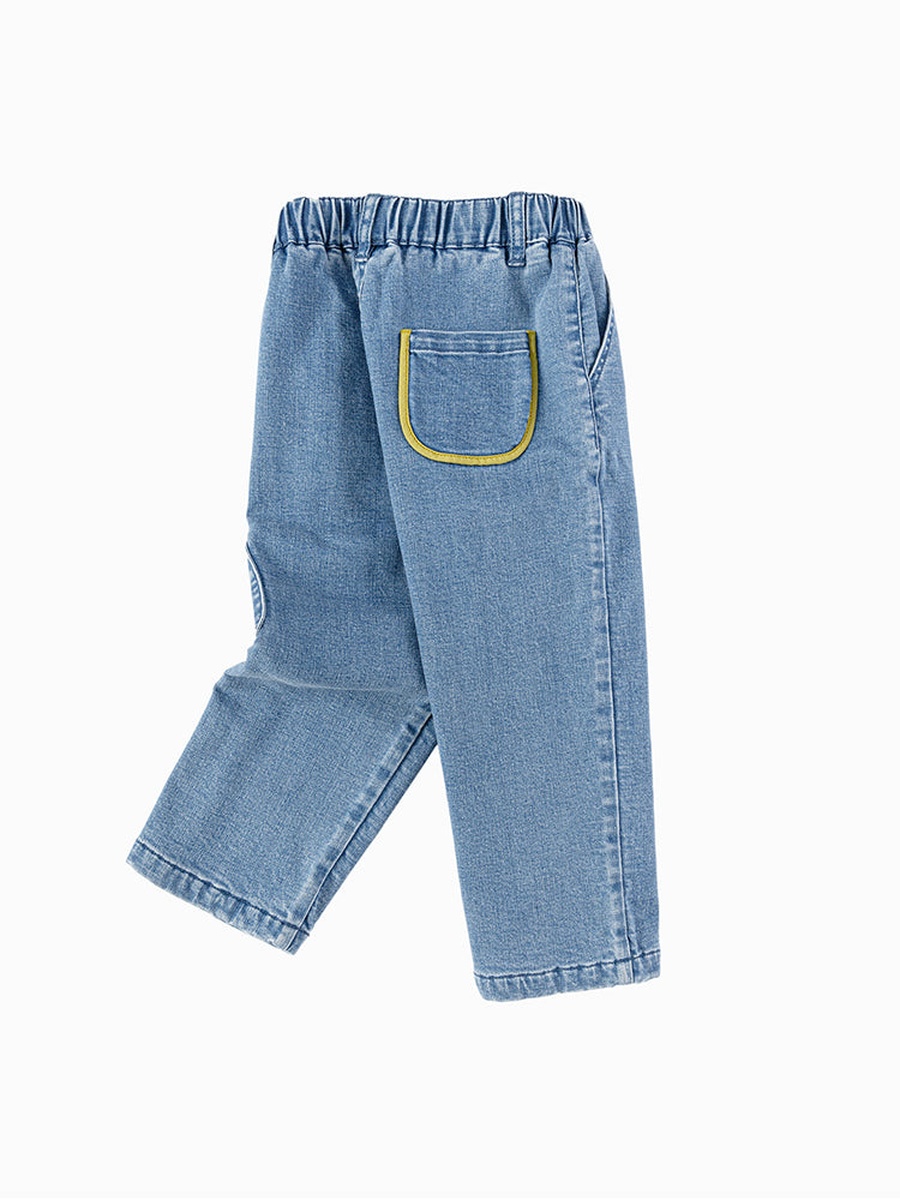 Denim Pants with Side Flap Pocket