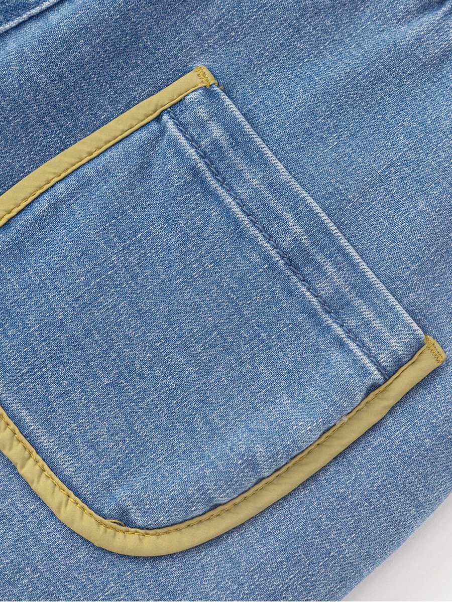 Denim Pants with Side Flap Pocket