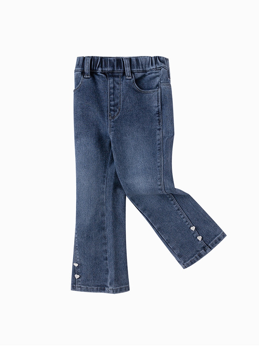 Denim Pants with Rhinestones