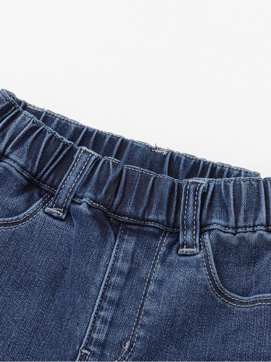 Denim Pants with Rhinestones