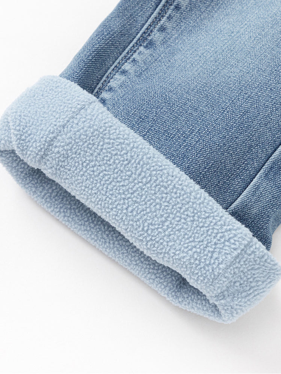 Denim Pants with Rhinestones