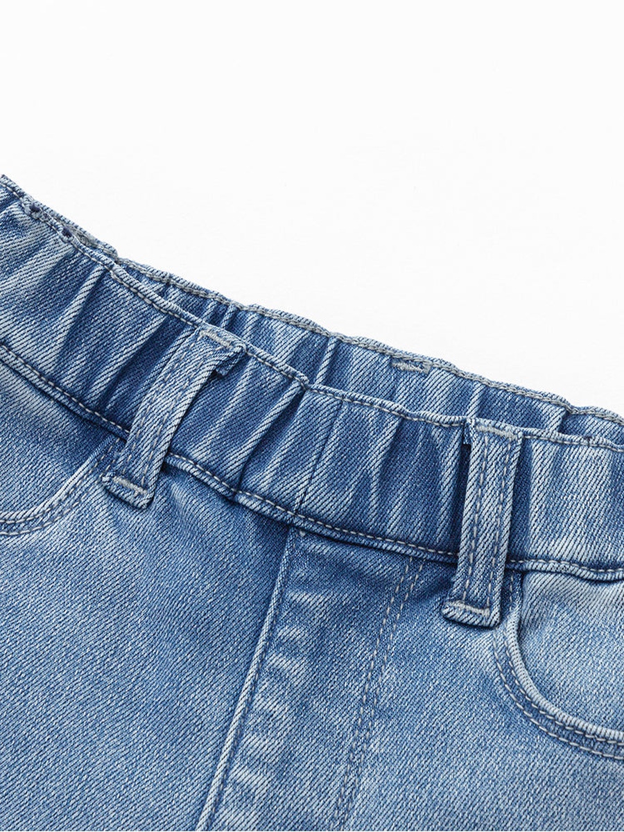 Denim Pants with Rhinestones