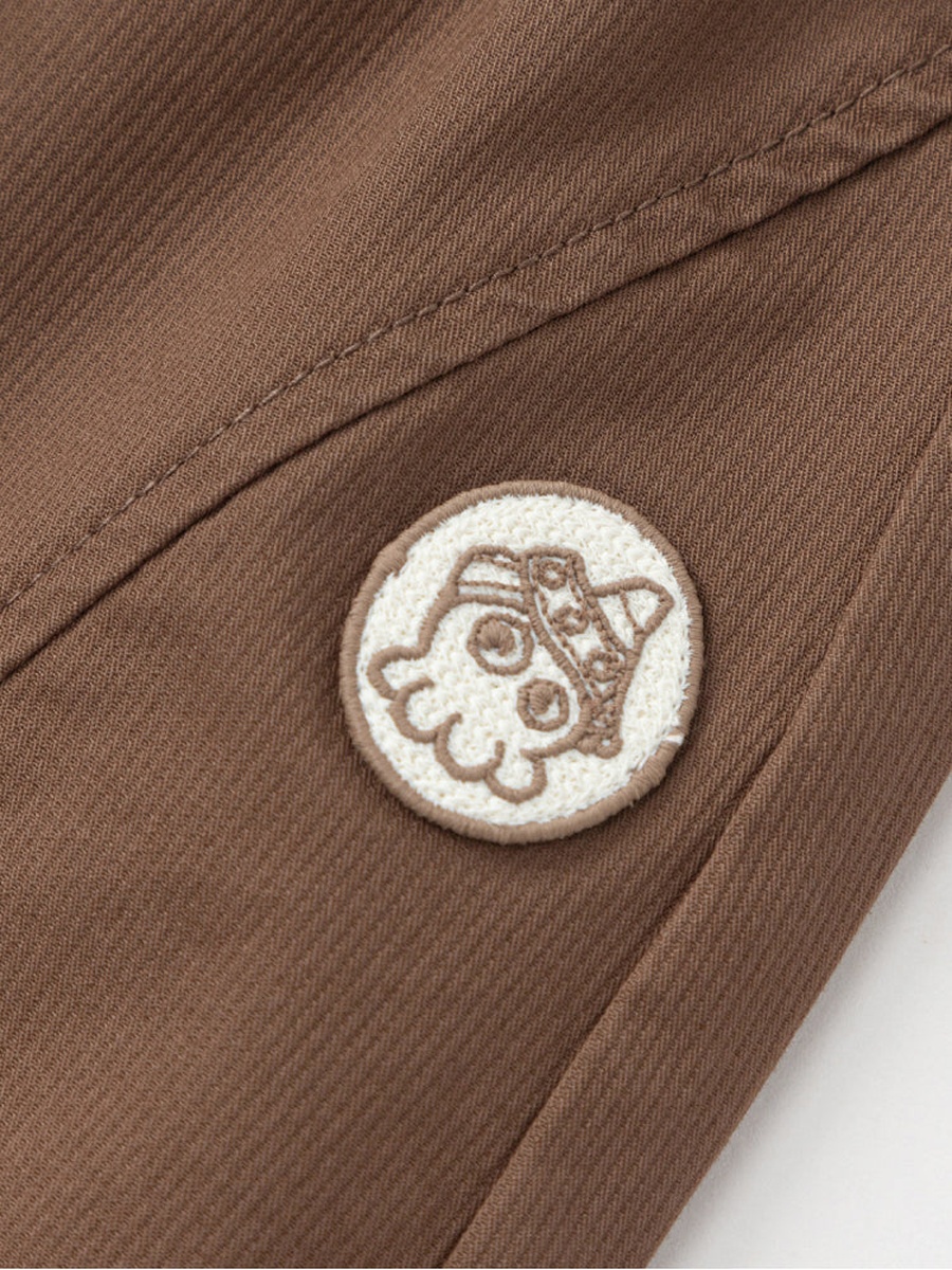 Relaxed Pants with Embroidered Emblem