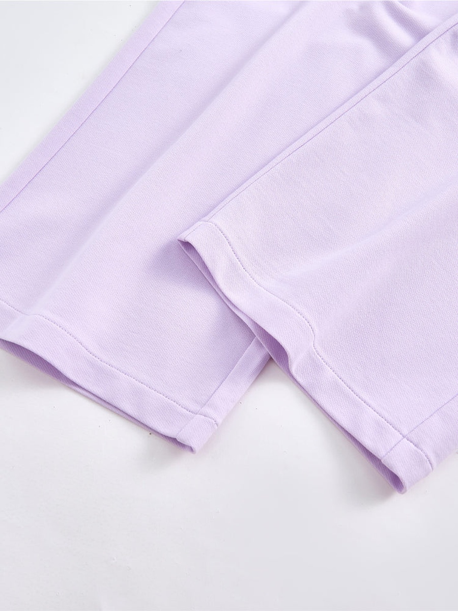 Solid Wide-Cut Sweatpants with Pockets and Elastic Waist