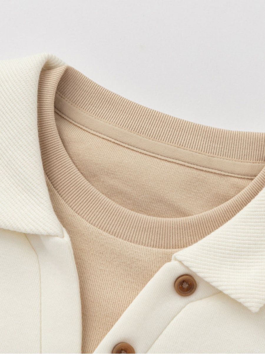 Polo Sweatshirt with Embroidered Detail