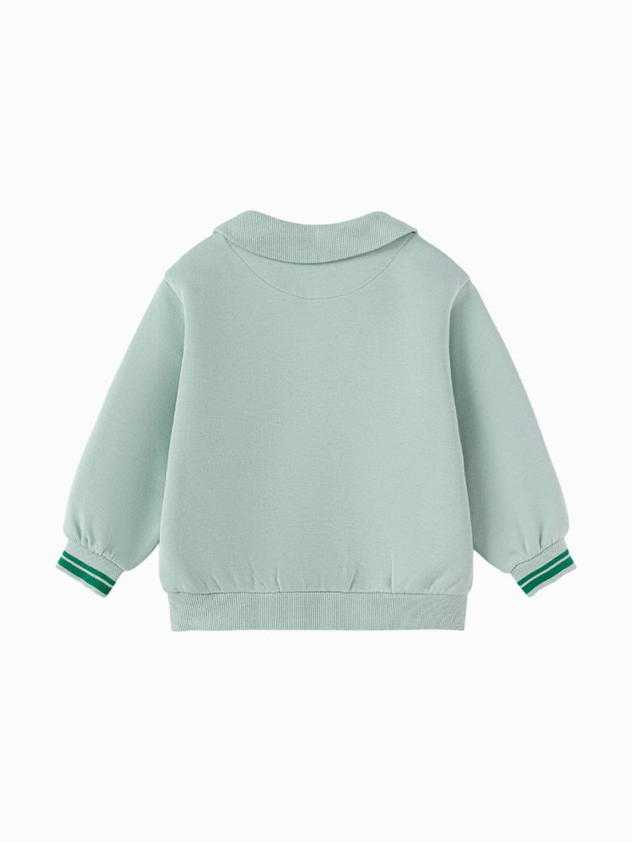 Polo Sweatshirt with Embroidered Detail
